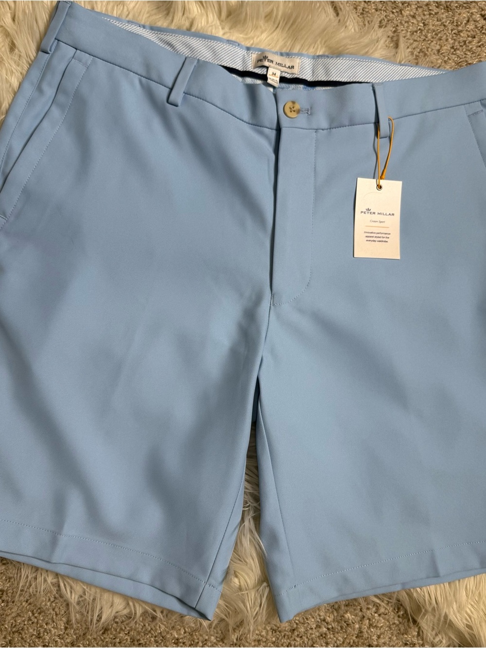 Peter Millar NEW Sky Blue Golf Performance Shorts NWT 34